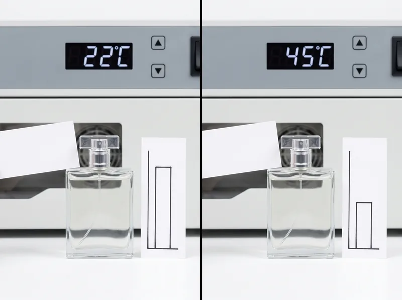Side-by-side comparison of cologne performance in standard versus Gulf climate conditions