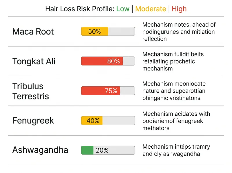 Comparison chart of common libido supplements and their hair loss risk profiles