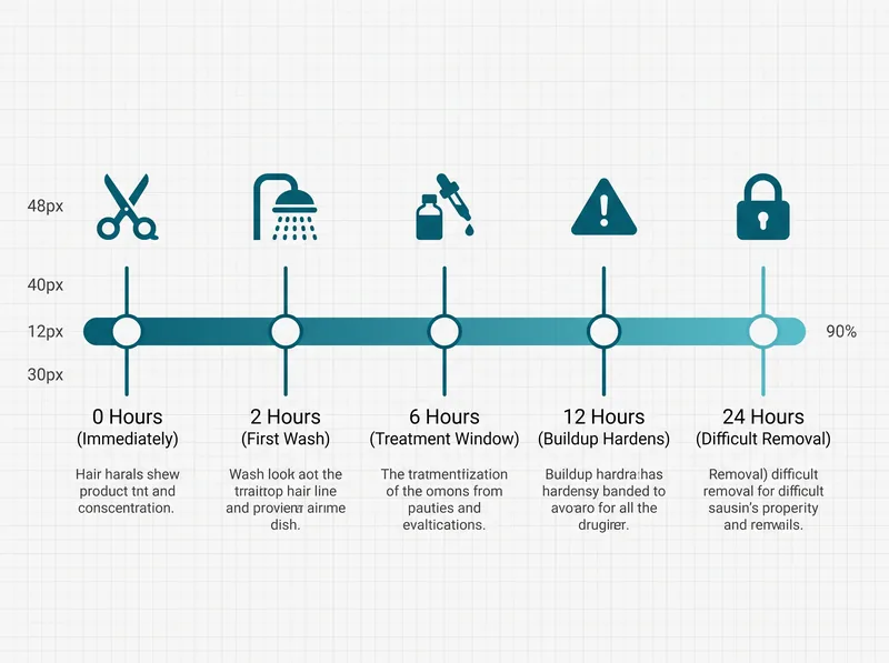 24-hour post-haircut scalp care timeline showing optimal washing and treatment windows